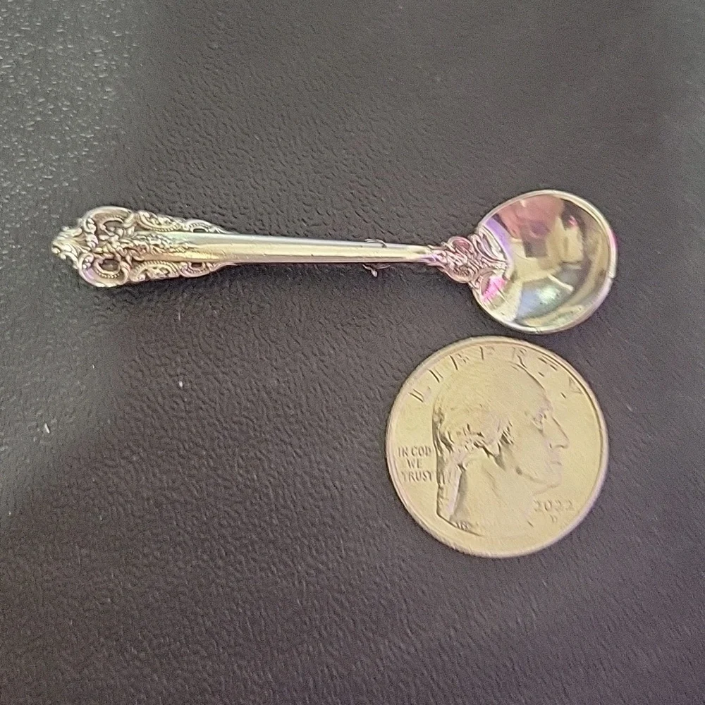 Wallace Vintage Antique Sterling Silver 925 Mini Spoon Brooch Pin